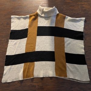 🔴 Color block poncho sweater OS